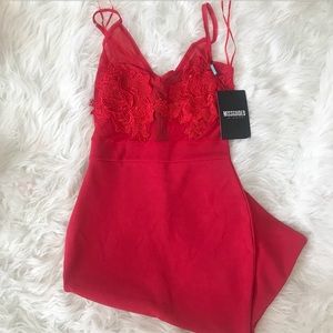 Misguided red sheer dress